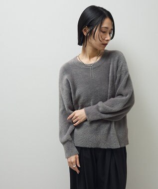 Green Parks シャギークルーネックニットプルオーバー Gray