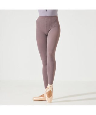 Chacott リブオーバータイツ（レギンス） グレイッシュライラック