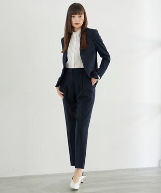 ICB 【洗える】 セシェシルキーローン シャツブラウス オフホワイト系