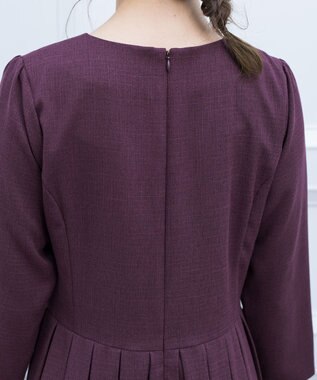 Tiaclasse 【洗える】プリーツワンピース ワイン