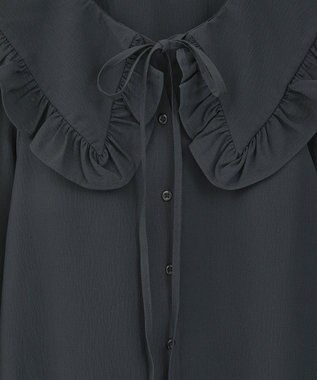 earth music&ecology フリルセーラーカラーブラウス Black