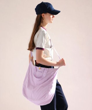 LENO NEWS PAPER BAG CANDY STRIPE / ニュースペーパーバッグ PINK