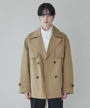 WEGO 【ユニセックス着用ITEM】ショートトレンチジャケット ベージュ