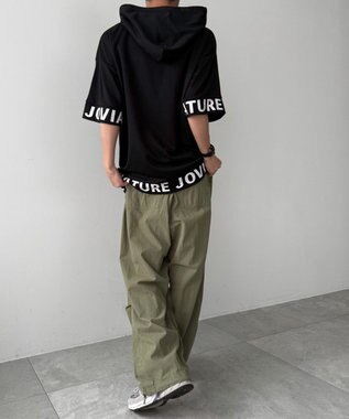 WEGO 【MLXLサイズ展開】グラフィックZIPパーカー（SS） ブラック