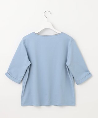 J.PRESS LADIES 【接触冷感・UVケア】スムースジャージー タックスリーブ カットソー サックスブルー系