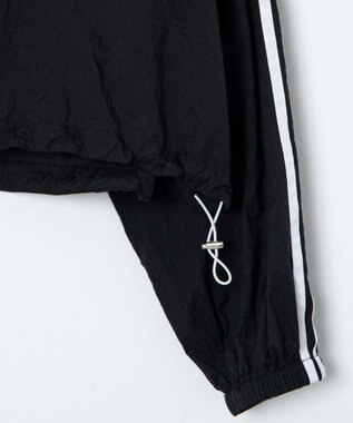 WEGO シアーナイロンラインショートパーカー ブラック