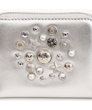 UNBILLION ペルケ perche / マルチスタッズ・ジャバラカードウォレット ライトシルバー