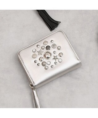 UNBILLION ペルケ perche / マルチスタッズ・ジャバラカードウォレット ライトシルバー