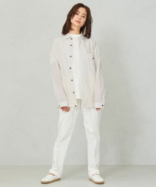 JOSEPH ABBOUD MOUNTAIN 【SPACE／UNISEX】オーガニックコットンリネンドライサッカー シャツ ベージュ系1