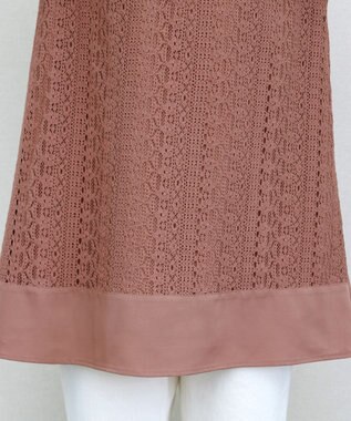 Tiaclasse L 【洗える】レースコンビチュニックブラウス モーヴピンク