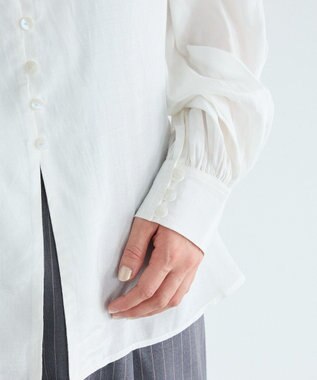 CRAFT STANDARD BOUTIQUE インド製 ボリュームスリーブブラウス White