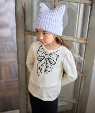 ANY KIDS ネコニットキャップ ラベンダー