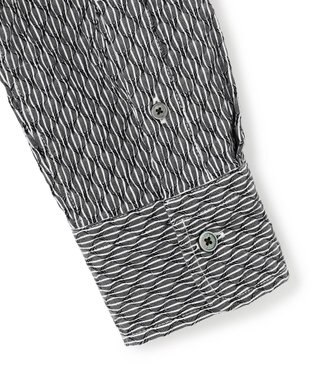 JOSEPH HOMME トライジャガード ストライプ ストレッチ レギュラーカラーシャツ ブラック系1