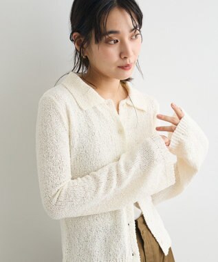 CRAFT STANDARD BOUTIQUE ブークレヤーン衿付きニットカーディガン