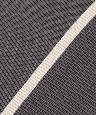 Feroux 【洗える】バイカラーペプラム ニット グレー系1