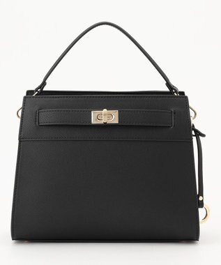 組曲 ベルトデザインスクエアショルダーバッグ ブラック系