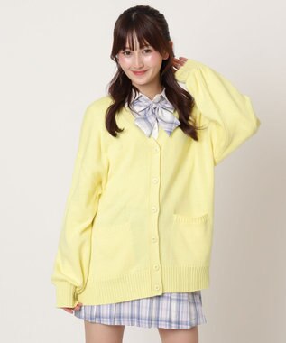 WEGO 【SCHOOL ITEM】ニットカーディガン イエロー