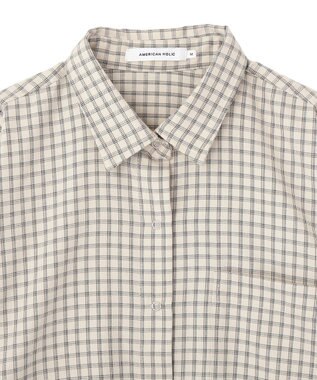 AMERICAN HOLIC ミニチェックショート丈シャツ Ivory