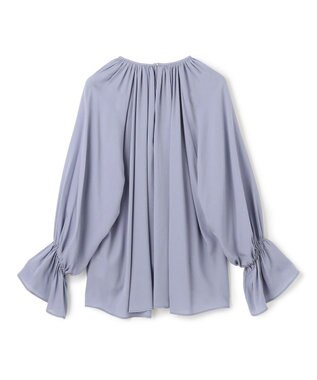 BEIGE， 【洗える】MUSCARI / ソフトシルクキャンディースリーブブラウス Antique Blue