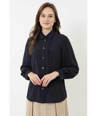 DAKS セラテリーライトブラウス ネイビー