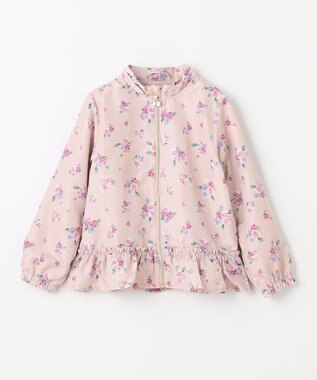 ANY KIDS フード取り外し 総柄 ブルゾン ピンク系花柄