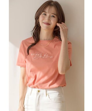 ANY SIS L 【洗える】ベーシックロゴ刺繍 Tシャツ オレンジ