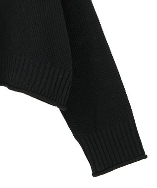 earth music&ecology 【洗濯機洗い可 / 選べる丈】アンチピリングC/A選べる丈配色ニット ブラック