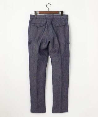 JOSEPH ABBOUD 【ウエストも伸びる！/JAPANファブリック/イージーパンツ/清涼/セットアップ】リネンデニム パンツ ネイビー系