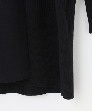 自由区 【WEB限定/洗える/セット着用可】レーヨンストレッチ ミドル丈カーディガン ブラック系