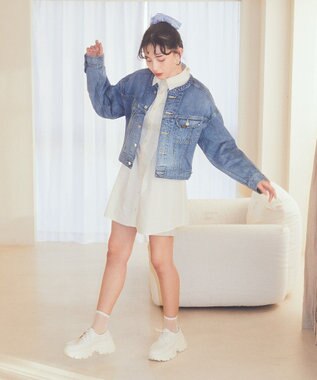 earth music&ecology Ｌｅｅ　×　ｅ．ｍ．ａ．ｅ．　ライダースジャケット Indigo