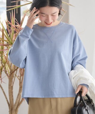 AMERICAN HOLIC ピグメント加工裏毛ルーズプルオーバー Blue
