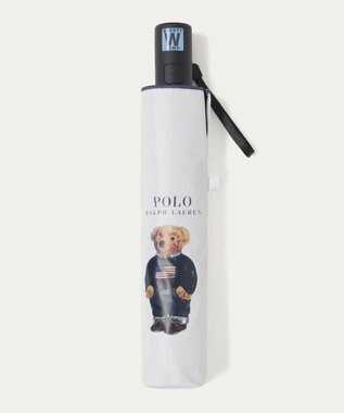 MOONBAT 【遮光率100％/遮熱/UV/自動開閉】POLO RALPH LAUREN（ポロ ラルフローレン）晴雨兼用日傘  ポロベア 折りたたみ傘 ユニセックス オフホワイト
