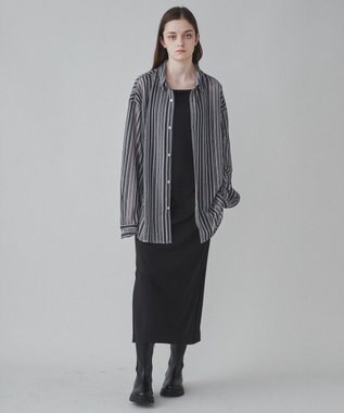 WEGO 【ユニセックス着用ITEM】ストライプメッシュBIGシャツ 柄1