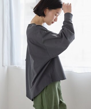 AMERICAN HOLIC ピグメント加工裏毛ルーズプルオーバー Charcoal Gray
