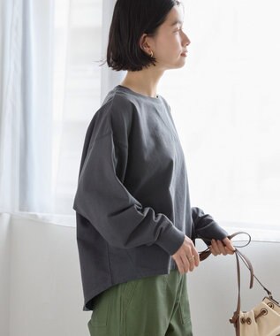 AMERICAN HOLIC ピグメント加工裏毛ルーズプルオーバー Charcoal Gray