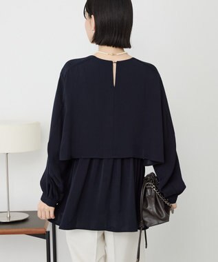 AMERICAN HOLIC 【イージーケア】Ｗクロスティアードブラウス Dark Navy