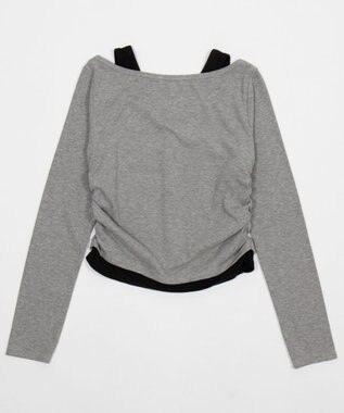 WEGO カーデドッキングレイヤードロンT 杢グレー