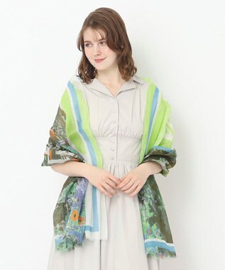 MOONBAT Hanato(ハナト) コットンシルクビッグストール／70×175cm ライトグリーン