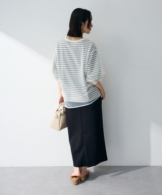 Green Parks シャーリングチュールドッキングプルオーバー Navy