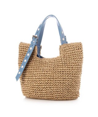 UNBILLION カシュカシュ cachecache / ドット刺繍ハンドル手編みトート