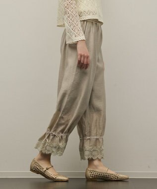 GRACE CONTINENTAL ドロストクロップドパンツ カーキ