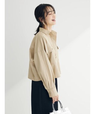 Green Parks ショート丈ワイドシャツ Beige