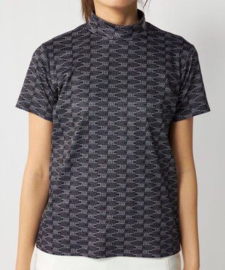 FILA GOLF／marie claire 【Marie claire sports】ロゴ柄モックネックシャツ ブラック