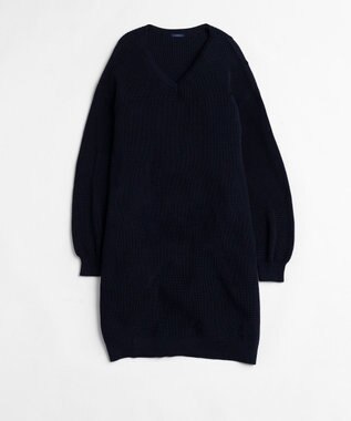 LENO V NECK ONEPIECE　Vネックニットワンピース