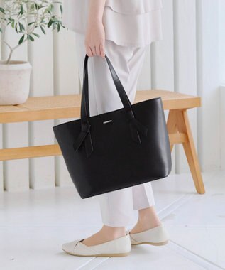 Tiaclasse 【安田美沙子さん　小倉優子さん着用】リボンデザイン通勤バッグ ブラック