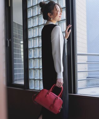 ANY SIS S ビューティサーモ2WAYストレッチ ジャンパースカート ブラック