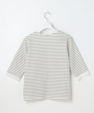 J.PRESS LADIES S スムースジャージー ボーダー カットソー オフ×ネイビー系