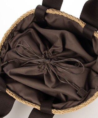 LA BAGAGERIE 【maison vert】 【ペーパー素材・多収納】ダブルハンドルかごバッグ チョコ×ベージュ