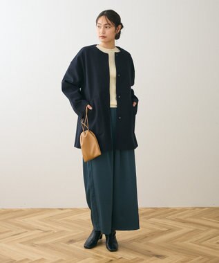 Green Parks フード取り外しハーフコート Dark Navy