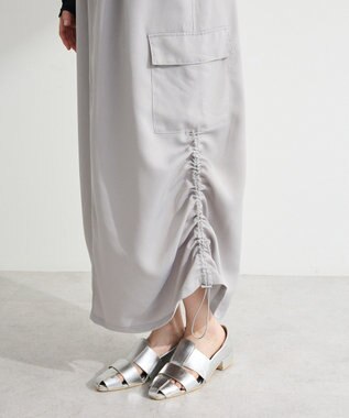 Green Parks サテンカーゴスカート Gray